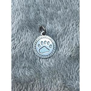 Paw Print Dog Cat Pet Owner ID Sterling Silver 3d Charm Pendant !!
